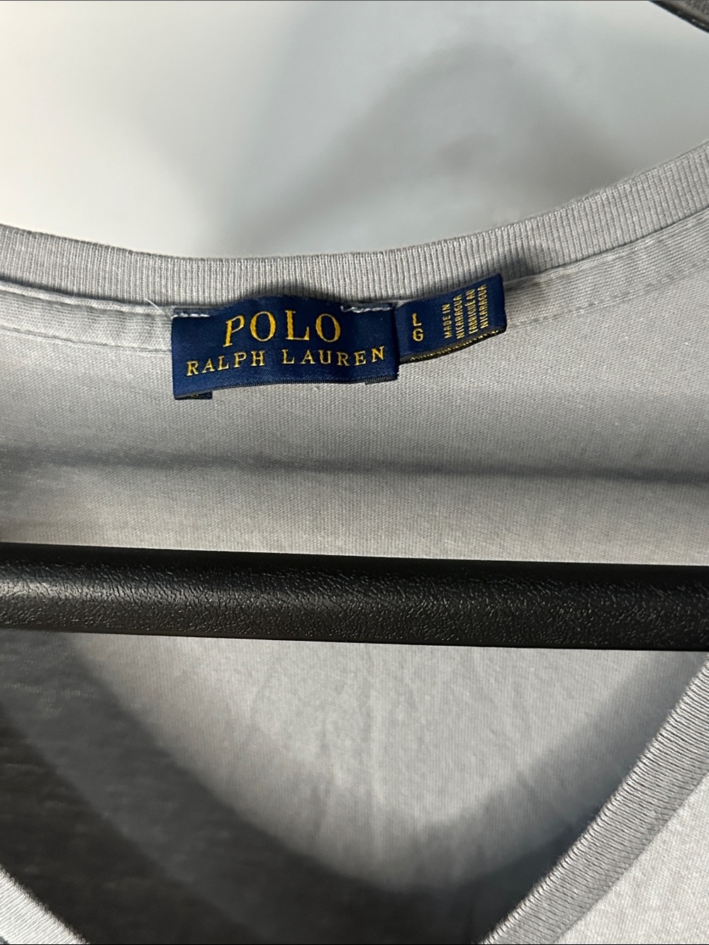 Polo by Ralph Lauren Light Gray V-Neck Short Sleeve Tee - Picture 3 of 4